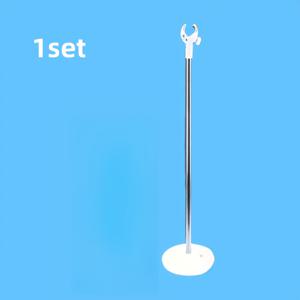 TEMU 전기 또는 배터리가 필요하지 않은 플라스틱 소재의 핸들과 설치 액세서리가 있는 1pc 조절 가능한 높이의 핸즈프리 바닥 스탠드 헤어 드라이어 스탠드, 견고한 스틸 구조, 전화 및 애완 동물 관리용으로 이중 사용 가능