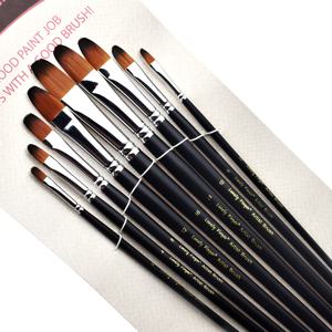 TEMU Lonely Finger 9pcs 필버트 페인트 브러시 세트 - 전문가 품질, 합성 나일론 브리스틀, 물색, 오일, 고아제 및 아크릴 페인팅을 위한 고구마 긴 손잡이 - 마스터 및 초보자에게 이상적|아크릴물감