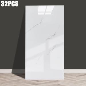 TEMU 32pcs 자체 접착식 3D 대리석 벽 타일 - 광택, 방수, 재사용 가능한 세라믹 타일 모사, 가정 장식, 거실, 주방, 욕실, 쉬운 설치, 가정 장식 | 현대 벽 미술 | 쉬운 설치 타일, 욕실 장식|스티커