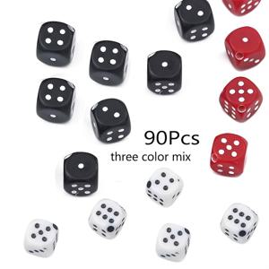 TEMU 90개 아크릴 주사기 비즈 세트, 10mm 레드 블랙 화이트, DIY 보석 만들기, 팔찌, 목걸이, 래니어드, 파티 선물 및 수공예|주사위