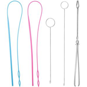 TEMU 6개 세트 바느질 키트, 긴 루프 터너, 유연한 끈 끼우기, 금속 벨트 끼우기, DIY 뜨개질 패브릭 액세서리용 래치 후크, 바느질 용품 액세서리, 원형 회전 도구