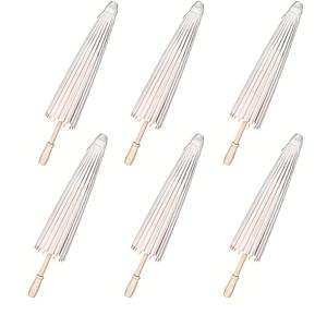 TEMU 6개 세트 우아한 수제 나무 & 흰 종이 접이식 우산 - 결혼식 장식, 사진 소품, DIY 공예 및 파티 용품, 파라솔, 그림 장식에 이상적|양산