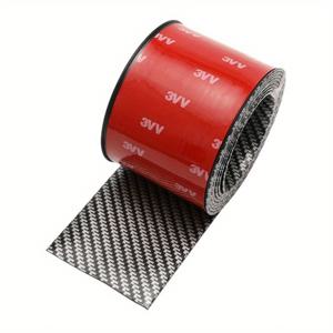 TEMU 1pc 탄소 섬유 텍스처 자동차 도어 실 보호기, 범용 긁힘 방지 고무 스트립, 자체 접착형 사이드 스커트 가드, 쉬운 설치 플라스틱 재질