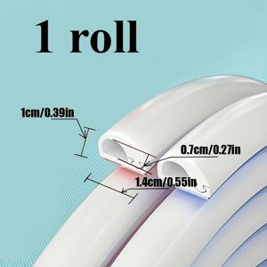 TEMU 1롤 - 튼튼한 자체 접착 PVC 케이블 레이스웨이, 강력한 접착 백킹이 있는 곡선 디자인, 화이트 - 전선 및 케이블 정리에 이상적