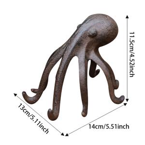 TEMU 주철 문어 전화 거치대, 항해 테마 장식 수집품, 다재다능한 실내 장식, 금속 예술 조각상, 전기 불필요, 실내 및 실외 사용, 크리스마스, 할로윈, 추수감사절, 데이, 아버지의 날 및 어머니의 날, 졸업