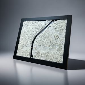 TEMU 파리 월 조각, 11x9 인치 아르 데코 스타일, 3D 건축 모델, 미니어처 도시 지도, 나무 프레임 도시 풍경 미술, 거실, 침실, 사무실, 휴일 기념품을 위한 독특한 선물|지도