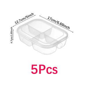 TEMU 5개의 BPA 프리 식품 보관 용기 세트 - 밀봉 뚜껑 포함 - 재사용 가능, 누수 방지 냉장고 정리함 - 고기, 채소, 과일 보관에 이상적 - 주방 및 야외 피크닉에 필수 액세서리.|트라이탄밀폐용기