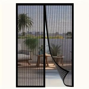 TEMU 1pc 자석 스크린 도어 메쉬, 36x82 인치, 헤비 듀티, 애완 동물 친화적, 쉬운 설치, 곤충 방지, 통기 및 보안을 위한 자석 도어 커튼 포함