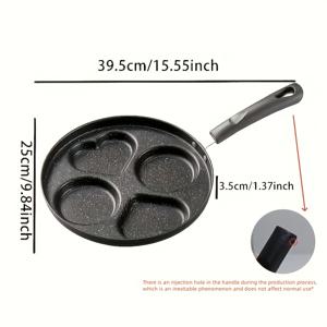 TEMU 1pc LDQ 주철 4구역 논스틱 프라이팬, 다기능 아침 식사용 프라이팬 계란, 팬케이크, 햄버거, 피자, 디저트, 식품 안전, 무료, 가정 및 레스토랑 사용에 이상적