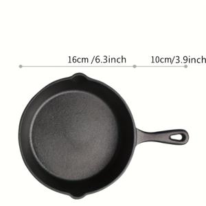 TEMU 1pc 양념 처리된 주철 프라이팬, 드립 주둥이, 오븐 사용 가능, 휴대용 프라이팬, 계란, 햄버거, 그릴용 - RV 요리, 캠핑, 야외 하이킹 장비, 인덕션 쿡탑 호환, 식품 접촉 안전, 철 재질, 무충전, 내부 기능 - 5.5