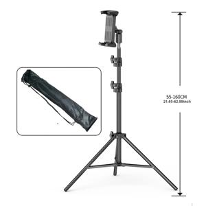 TEMU 조절 가능한 알루미늄 합금 태블릿 삼각대 스탠드, iPad Pro, Air, Phone 4.7-14inch용 휴대용 바닥 홀더, 라이브 스트리밍 마운트 지원 클립 홀더 포함