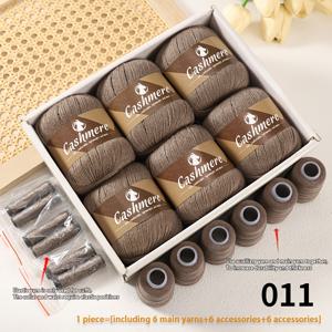TEMU 300g 고품질 캐시미어 원사, 손뜨기에 적합한 염소 캐시미어 원사, 중간 두께의 DIY 재료에 이상적이며, 가볍고 따뜻한 캐시미어 스웨터, 카디건, 재킷, 숄, 스카프, 모자 및 기타 가을과 겨울 의류 품목을 만드는 데 사용됩니다. 1세트에는 6개의 주사와 액세서리가 포함되어 있습니다.|뜨개실