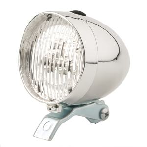 TEMU [1pc 레트로 LED 자전거 헤드라이트] 레트로 스타일 LED 자전거 헤드라이트 1개, 핸들바 마운트가 있는 비수면용 ABS 자전거 램프, 36V 이하의 배터리 구동, 산악 자전거 및 어린이 자전거용 - 블랙 & 실버, 배터리 없음