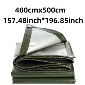 TEMU 엑스트라 두꺼운 녹색 PE 캔버리 타프, 야외 캠핑용 내구성 있는 선샤인 및 쉘터, 자외선 차단 직사각형 커버, 쉬운 보관 디자인, 캠핑 타프