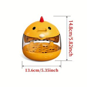 TEMU 온도 디스플레이가 있는 USB 전원 자동 계란 - 닭, 오리, 거위, 비둘기, 메추라기, 앵무새 알 부화용 - 귀여운 노란색 병아리 디자인, ABS 소재, 최적 온도 조절을 위한 쉬운 물 주입, 부화용 인큐버터