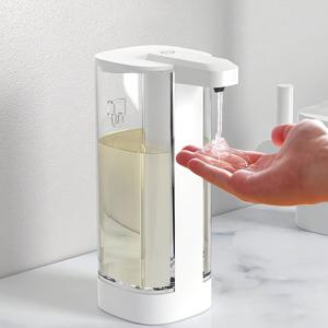 TEMU 500ml 자동 비누 분무기, 자동 인덕션, 접촉 없음, 4단계 제어, 조절 가능한 용량, 액체 변경 가능, USB 충전, 긴 배터리 수명, IPX5 방수