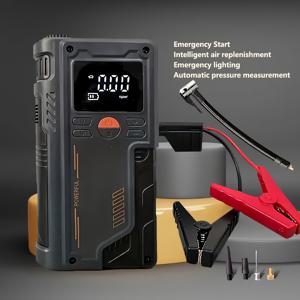 TEMU 새로운 다기능 휴대용 무선 자동차 점프 스타터, 긴급 시동 기능, USB 충전식 2000mAh*4 리튬 배터리, 쉬운 타이어 공기 주입 모드 LED 비상등, 차량, , 자전거, 볼, 가정 생활 및 야외 스포츠에 적합