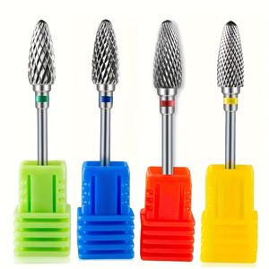 TEMU 4pcs/set 텅스텐 카르비드 네일 드릴 비트 회전 전기 카르비드 밀링 커터 매니큐어 젤 폴리시 리무버 3/32