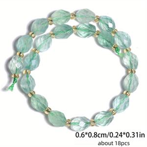 TEMU 18개 6x8mm 자연적인 파이프드 로마누스 녹색 플루오린 로즈스페이스 비즈, DIY 우아한 팔찌, 목걸이, 귀걸이, 보석 제조 용품에 적합합니다.