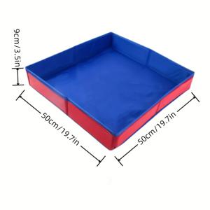 TEMU 1개 접이식 옥스포드 천 모래 상자 트레이 - 휴대용, 내구성 있는 야외 해변 장난감 정리함, 컬러풀 모래 놀이 액세서리 포함