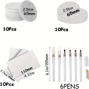 TEMU 30pcs 3D 드로잉 마법 캔버스 스폰지 물 브러시 DIY 페인팅 종이 3D 아트 드로잉 종이