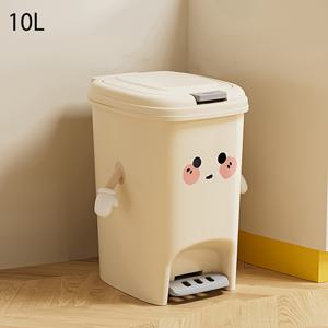 TEMU 귀여운 만화 디자인의 HEART LEAF 대용량 이중 개폐식 - 주방, 욕실, 침실용 내구성 있는 플라스틱 바구니 - 재미있는 홈 데코 & 쉬운 접근 폐기물 바구니, 욕실 , 쉽게 청소 가능한 소재|쓰레기통|음식물쓰레기통