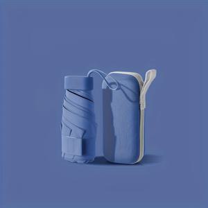 TEMU 케이스 포함 소형 미니 우산, 6개의 스켈레톤, 가벼운 휴대용 선쉐이드, 여행 및 야외 활동에 매우 적합