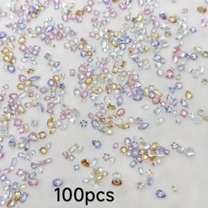 TEMU 100개 반짝이는 요정 네일 아트 라인스톤 - 무취, 보석으로 우아한 DIY 네일 장식, 화려한 매니큐어, 네일 참에 완벽