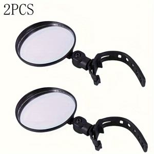 TEMU 2pcs 조절 가능한 및 회전 가능한 자전거 후면 미러 PVC 재질, 자전거 사용에 적합