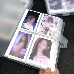 TEMU 대용량 3인치 포토 앨범, 4-그리드 디자인, 160장의 사진 보관 가능, 인스탁스 포토 카드 및 사진, 아이돌 카드, 스타 카드, 스크랩북 보관에 적합합니다.