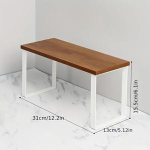 TEMU 파리다비오 1pc 모던 스타일 목재-철제 테이블 정리함: 욕실, 주방, 사무실용 다기능 보관 랙, 선반