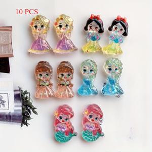 TEMU 10개 혼합 투명 시퀸 컷아웃 만화 공주 레진 액세서리 DIY 주얼리 액세서리 모바일 폰 케이스 크림 글루 재료 가구 장식 완벽한 생일 선물