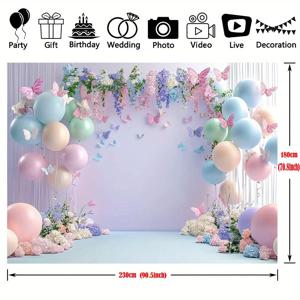 TEMU 1pc 폴리에스터 파티 배너 배경, 70g/m², 100% 폴리에스터, 다목적, 유니버설 휴일 장식, 부활절 및 봄, 전기 필요 없음, 가족 모임, 사진 촬영, 가정 및 사무실 장식에 이상적