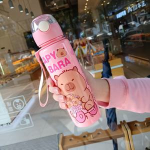 TEMU 1개 700ML 귀여운 방수 물병, 플립 캡과 손잡이 포함, 야외 스포츠 및 여행용 밀폐 스트로우, 피크닉 캠핑 사무실 학교 체육관 사용, 어머니의 날 졸업 시즌 축제 선물 생일 선물