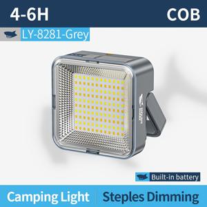 TEMU 1pc 미소하는 상어 휴대용 LED 야외 매달린 캠핑 라이트, 태양 캠핑 랜턴 충전식, 배터리 작동 텐트 라이트와 파워 뱅크, 비상, 하이킹, 캠핑 필수품 LED 작업 라이트와 후크|보조배터리|텐트|캠핑랜턴