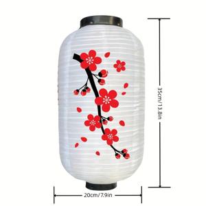 TEMU 화이트 전통 벚꽃 일본 랜턴 방수 걸이 천 랜턴 벚꽃 일본 랜턴 화이트 레트로 랜턴 일본 스타일 동양 및 오리엔탈 이스트 라이트 새해 구정 식당 결혼식 연회 청삼 홈 램프 고대 매실 나무 원형 종이 학교 축제 졸업식 드라마 극장 문화 축제 파티