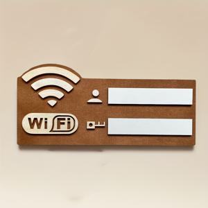 TEMU 빈티지 목재 WiFi 비밀번호 표지 - 벽걸이 무선 네트워크 표시기, 다용도 홈 데코 액세서리, 전원 필요 없음