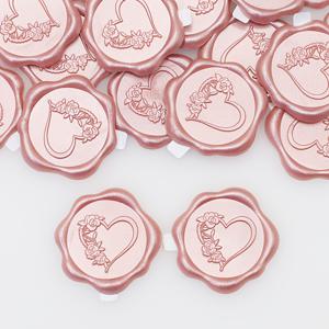 TEMU 왁스 밀봉 스티커 - 하트 패턴 웨딩 초대장velop 밀봉 스티커, 30개 자체 접착 스티커, 초대장, 크리스마스, 선물 포장, 파티에 적합합니다|실링왁스