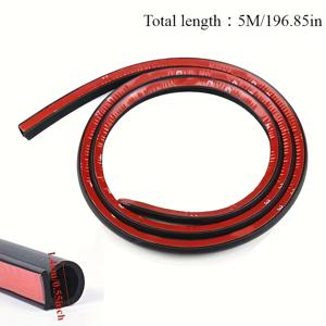 TEMU 196.85인치 EPDM 고무 자동차 도어 씰 스트립 - D형 후드 소음 감소용, 모든 모델에 적합