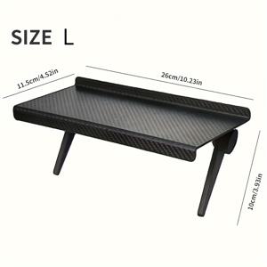 TEMU 1pc 탄소 섬유 TV 스탠드 - 무선 라우터 및 셋탑 박스를 수용, 드릴 없음 설치, 조절 가능한 각도, 검은색 플라스틱, 거실 컴퓨터 저장용으로 완벽, 쉬운 설치, 고정된 선반