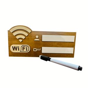 TEMU 1개 러스틱 우드 WiFi 비밀번호 표지판 – 빈티지 벽걸이 무선 네트워크 표시판, 골드 레터링, WiFi 지원 공간용 다기능 홈 데코