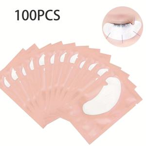 TEMU 100개의 눈썹 연장용 패드, 물 젤 눈썹 패치, 린트 프리 아이 젤 패드, 미용 도구.