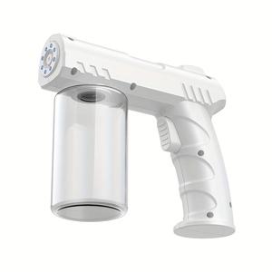 TEMU 무선 휴대용 소독 스프레이 건 - 블루 라이트 기술이 적용된 미니 분무기, USB 충전식, 1200mAh 배터리, 가정, 사무실, 학교 및 다양한 상황 사용에 적합, 효과적인 소독을 위한 나노 수준의 원자화, 손잡이 소독 도구 | 현대 위생 도구 | 컴팩트 기기