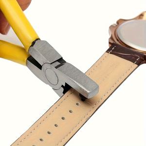 TEMU 1pc 금속 다기능 펀치 플라이어, 2mm 정밀도, 튼튼한 탄소강, 시계 스트랩, 가죽 벨트, 신발끈 및 애완동물 목줄용