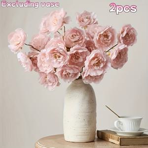 TEMU 10 Blooms Peony 인공 꽃 보석 (2개), 사계절 봄 색상 가정 장식, 결혼식 및 약혼식, DIY 파티, 테이블 센터 장식, 데이, 어머니의 날, 빛 축제, 세인트 패트릭 데이, 아버지의 날 장식 (컨테이너 없음)