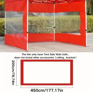 TEMU 투명한 옥스포드 원단 야외 텐트 천막, 177.17x78.74 인치, 접이식 PVC 텐트 사이드월 - 모든 계절 내구성, 캠핑 및 하이킹에 이상적, 천막만, 천막과 브래킷은 포함되지 않음