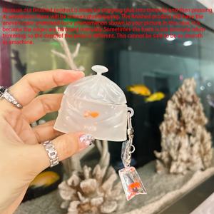 TEMU 골드피시 액세서리 포함한 창의적인 투명한 만화 골드피시 패턴 이어폰 케이스, Airpods1/2/3/4/pro/pro2에 적합, 내구성과 방수 기능이 있습니다.|폰케이스