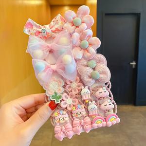 TEMU 머리카락을 아프게 하지 않는 소녀용 헤어링 20개 세트, 리본 머리띠, 고무 밴드 헤어 타이 및 액세서리 선물