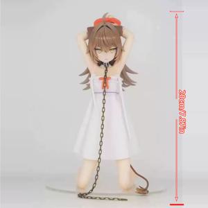 TEMU 화이트 PVC 애니메이션 수집용 피규어 - 블론드 헤어와 오렌지 리본이 달린 스타일리시 사자 머리카락 캐릭터 | 집과 차 장식에 완벽함 | 만화 팬을 위한 이상적인 선물, 애니메이션 피규어