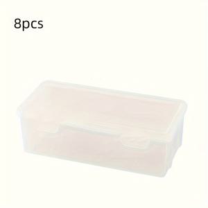 TEMU 4pcs/8pcs 투명 플라스틱 연필 케이스 - 컬러 연필, 펜, 마커 및 예술 용품을 위한 가벼운 및 내구성 있는 보관함 - 다기능 보관함, 데이 선물에 이상적인 선택|필통